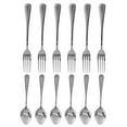thumbnail image 1 of Set of 12, Stainless Steel Dinner Forks and Spoons, Find Top Heavy-Duty Forks (8 Inch) and Spoons (7 Inch) Cutlery Set, 1 of 8