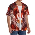 thumbnail image 2 of Fotbe Red Leaf Flame Fox Camisa Estampada de Manga Corta para Hombre, Casual de Verano, Estilo Playero, Sin Arrugas-XX-Large, 2 of 5