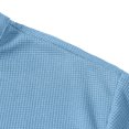 thumbnail image 5 of Miluxas Men's Waffle Knit Lace-Up Henley Shirt, Short Sleeve Summer Casual Top, Stand Collar Drawstring Tee for Spring & Summer Daily Wear Sky Blue XL(XL), 5 of 9