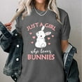 thumbnail image 2 of Easter Bunny Rabbit Graphic Short Sleeve T Shirt for Women Crew Neck Casual Tee Soft Breathable Grey M, 2 of 4