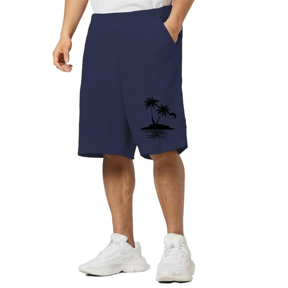 WILLBEST Men's Swimwear Men's Summer Fashion Beach Shorts with Tree Print Casual Athletic Shorts For Ocean Activities and Outdoor Sports