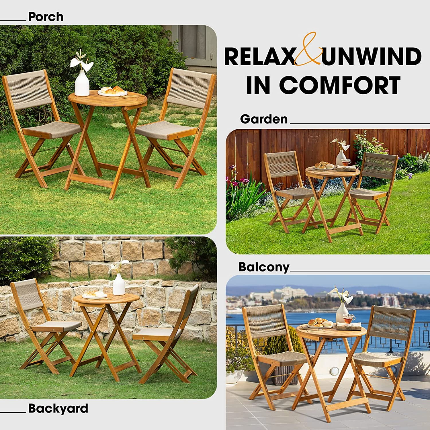 ZXNYH Heavy Duty 400lbs Capacity Patio Bistro Set 3 Piece ZXNYH Heavy Duty 400lbs Capacity Patio Bistro Set 3 Piece