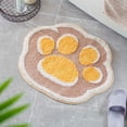 thumbnail image 1 of Cat Paw Bath Rug Bathroom Rug Bath Mat Non-Slip Soft Shower Rug Plush Microfiber Water Absorbent Thick Shaggy Floor Mats, Machine Washable, Browm, 1 of 7