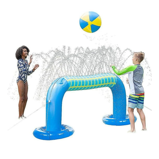 HearthSong Inflatable Volleyball Sprinkler with Inflatable Ball for