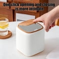 thumbnail image 4 of Small Push Button Trash Can for Countertop, Desktop Wastebasket with Lid, Compact 5.7 Inch Recycle Bin for Bedside Table, Office Desk, Bathroom, 4 of 7