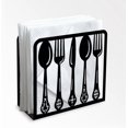 thumbnail image 1 of Servilletero decorativo de metal negro para mesa, 12,5 x 12,5 x 4,8 cm. Servilletero de pie., 1 of 9