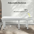 thumbnail image 5 of LZBEITEM White Wide Stationary Massage Table with Backrest for Treatment Table Physical Therapy Table Spa Facial Bed, Metal Frame 27.5'' Wide 73'' Long Heavy Duty Professional Stationary Massage Bed, 5 of 9