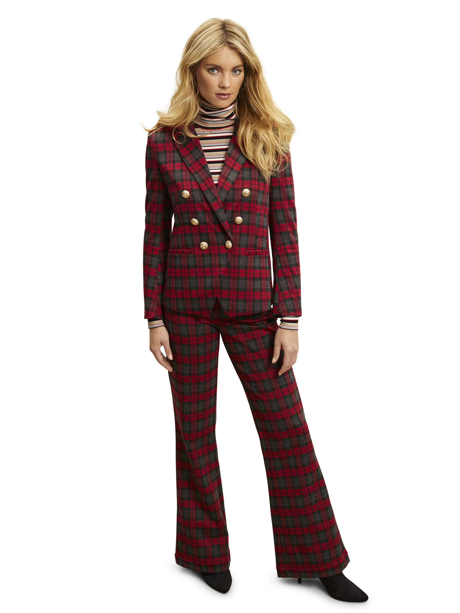 Scoop Plaid Double Breasted Blazer Women's - image 3 of 7