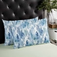 thumbnail image 4 of Blue Botanical Throw Pillow Cover 20 x 36 Inch Decorative Pillow Cover Vintage Watercolor Impressionist Style Lumbar Pillowcase Seasonal Rectangle Cushion Case for Couch Sofa Bed Living Room, 4 of 7