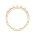 thumbnail image 2 of Angara Classic Seven Freshwater Cultured Pearl Band with Diamonds in 14K Yellow Gold for Women | June Birthstone Jewelry for Her, 2 of 8