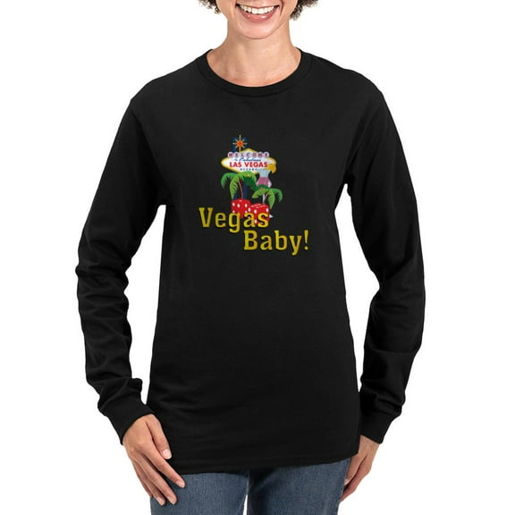 CafePress - Vegas Baby Final Women's Long Sleeve Dark T Shirt - Women's Long Sleeve Graphic Tee Casual Fit