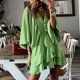thumbnail image 2 of Vestido de volantes con mangas abullonadas de tres cuartos y cuello en V a la moda de verano para mujer Fridja  bnh4052, 2 of 8