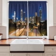 thumbnail image 2 of Ambesonne Urban Kitchen Curtains, Atlanta Skyline Twilight, 55"x39", Multicolor, 2 of 3