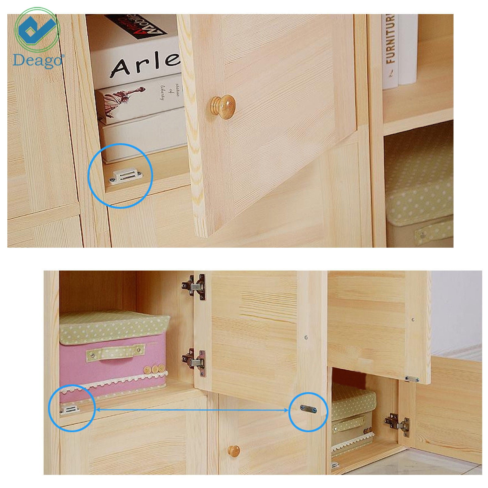 Deago Magnetic Cabinet Door Latch Catch Closures Shutter