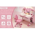 thumbnail image 3 of Dapmiu Kids Adjustable Study Desk & Breathable Spine-Care Chair Set, Safer Curved Table Edge Design Pink, 3 of 6
