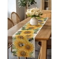 thumbnail image 5 of Vintage Watercolor Sunflower Leaves Table Runner-36 Inch Long Buffalo Checkered Bees Table Runners Linen Burlap Tablerunner for Kitchen Dining Room Holiday Party, 5 of 9