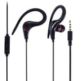 thumbnail image 1 of sweethay Auriculares deportivos con gancho para la oreja de 3,5 mm con micrófono para auriculares estéreo para teléfonos móviles inteligentes Teléfono y Comunicación Negro, 1 of 8