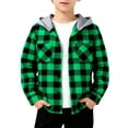 thumbnail image 2 of XXWXYD Boys Girls Plaid Hoodie Button Up Shirt Long Sleeve Casual Lightweight Jacket Autumn Fashion Coat Outerwear Top, 2 of 4