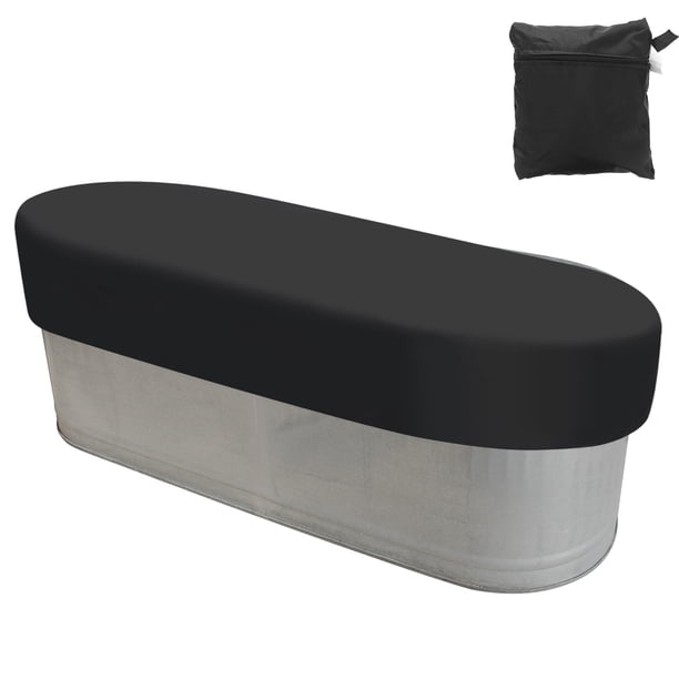 Cubierta de Tanque Ovalado de 6 Pies Impermeable y a Prueba de Polvo 420D Oxford Protector de Piscina SPA, Negro