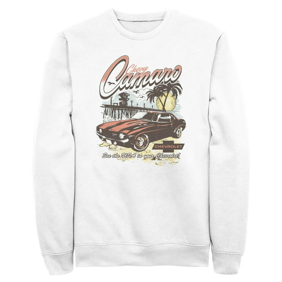 Men's General Motors See the USA in Your Chevrolet Camaro Sweatshirt White 3X Large