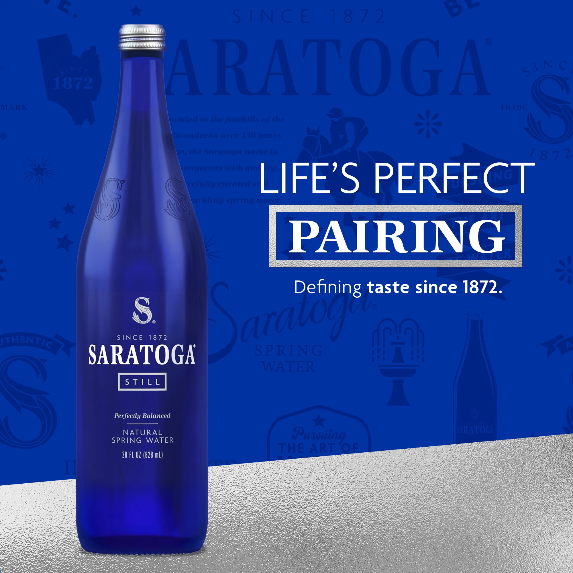 Saratoga Still Spring Water, 28 fl oz, Single Glass Bottle