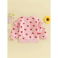 thumbnail image 3 of Toddler Girls Sweatshirts Valentine's Day Heart Print Crew Neck Long Sleeve Pullovers, 3 of 8