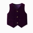 thumbnail image 4 of Odeerbi Toddler Boys 4-Piece Formal Suit Set Velvet Waistcoat, Long Sleeve Shirt with Bow Tie, Dress Pants Party Wedding Outfit, 4 of 9