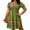 Green, variant on Plus Size Boho Short Dresses for Women Puff Sleeve Crew Neck Slit Mini Dress Summer Vacation Casual
