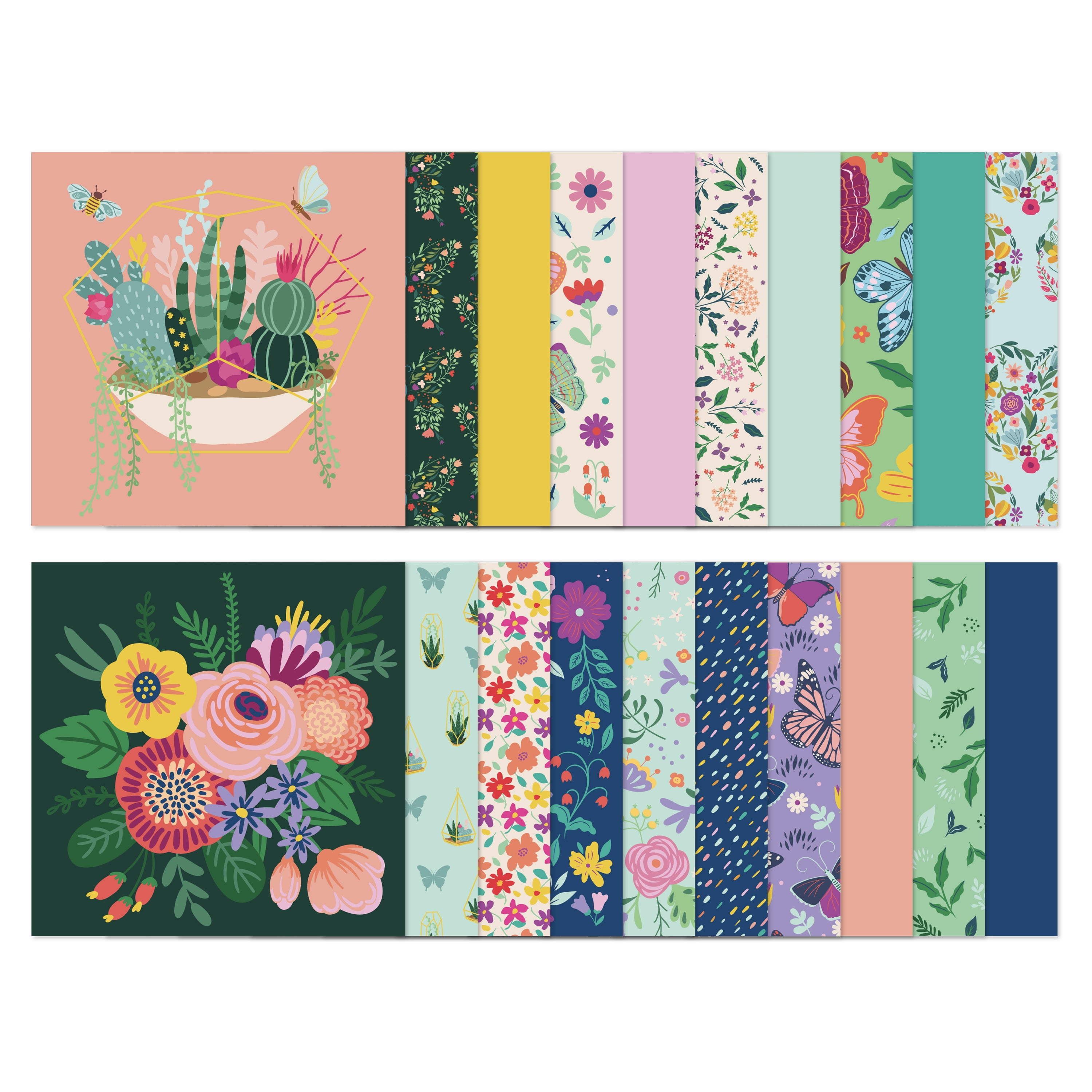 Hello Hobby Butterfly 12x12 Paper and Cardstock Combo Pad for Scrapbooking and Crafting