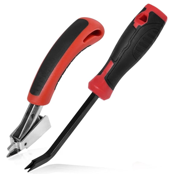 2-Pack Heavy-Duty Staple Remover Tools, Double-Pronged for Upholstery and Construction