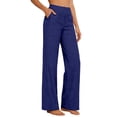 thumbnail image 2 of CAIXIA Womens Plus Size Wide Leg Pants Elastic High Waist Casual Palazzo Pants Lounge Trouser with Pockets, 2 of 4
