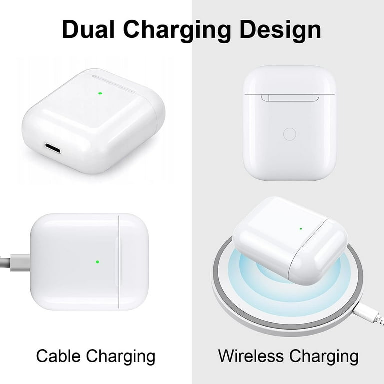 Airpods Charging Case Compatible for Airpods 1 2 Wireless Charger Replacement Case for Air Pod 450mAh Battery with Bluetooth Pairing Sync Button NO Earbuds Include White Walmart