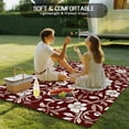 thumbnail image 5 of Fsddascl Red White Floral Outdoor Rug for Patio/Deck/Porch, Non-Slip Large Area Rug 5 x 8 Ft, Farmhouse Retro Botanical Leaves Indoor Outdoor Rugs Washable Area Rugs, Reversible Camping Rug Carpet, 5 of 5