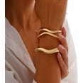 thumbnail image 3 of Statement Gold Bangles Chunky Gold Cuff Bracelet Minimalist Open Gold Bracelets Non Tarnish for Women Trendy Jewelry Gifts for Women, 3 of 13