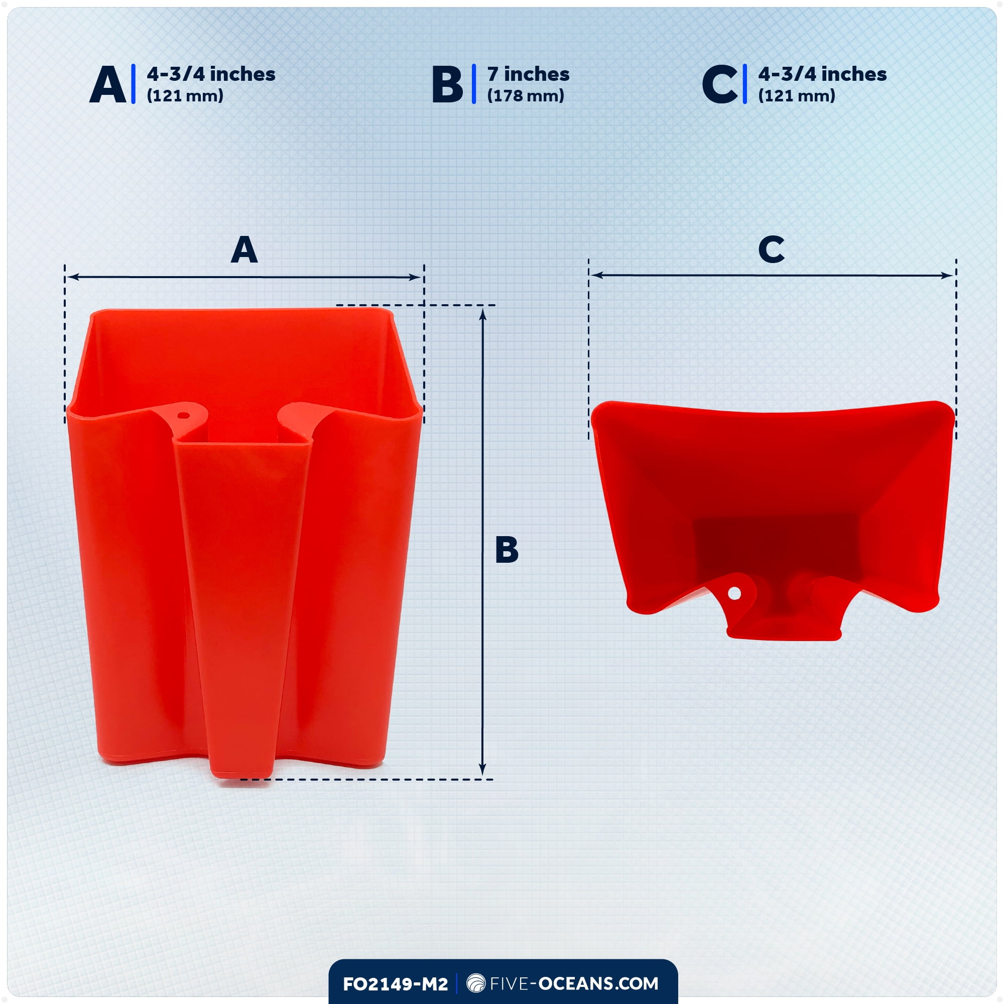 Five Oceans 1 Liter (1 qt) Red Marine Scoop Bailer – Hand Water Bailer for Optimist Dinghies, Small Sailboats & Kayaks, 2-Pack – FO2149-M2