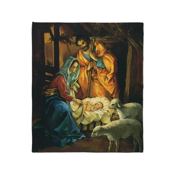 CafePress - Vintage Christmas Nativity Throw Blanket - Soft Fleece Throw Blanket, 50"x60" for All Ages