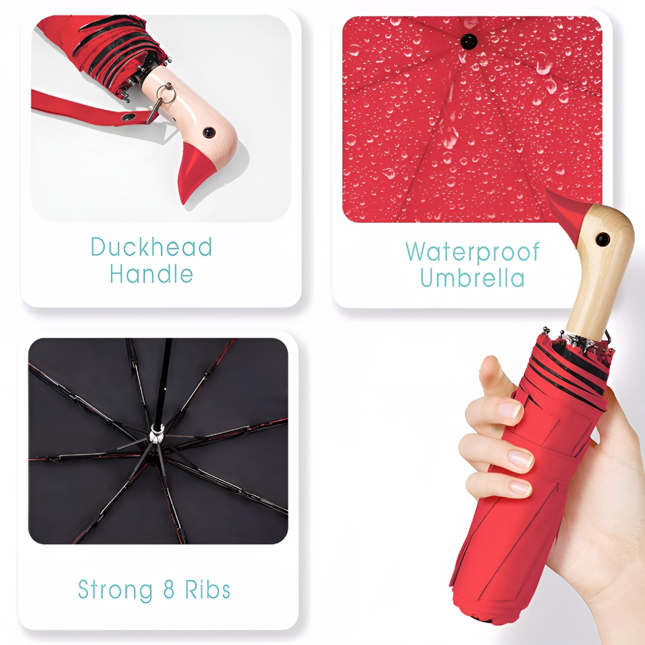 GASTROPOD Duck Umbrella – Cute Duck Umbrella with Adorable Duck Handle,the Perfect Duck Umbrella for Duck Lovers