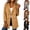 Black, variant on Trench Coat for Womens Long Sleeve Lapel Solid Wool Mid Length Winter Coat Coffee L