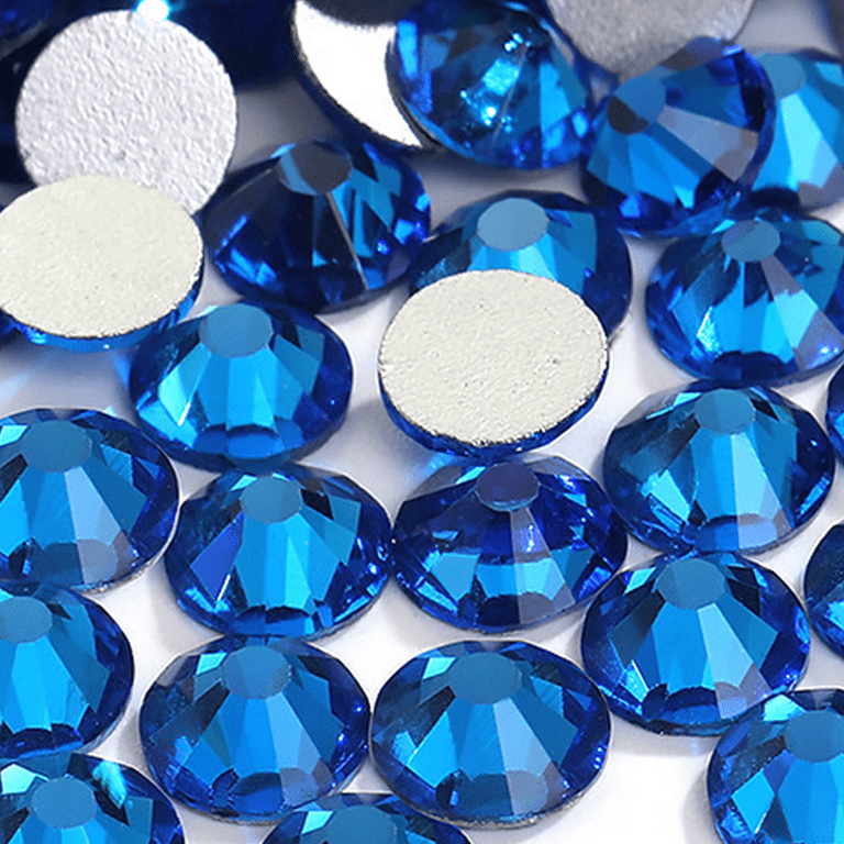 Crystal Flat Back Rhinestones Stones, Nail Gems Gemstones, Flatback Glitter  Stones - blue 