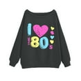 thumbnail image 2 of I Love The 80s Sweatshirts for Women Long Sleeve Off The Shoulder Vintage 80s Sweatshirt Pullover Tops, 2 of 4