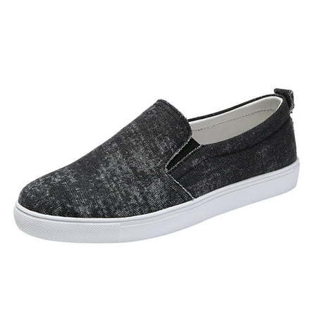 

TAIAOJING Women s Shoes Round Toe Canvas Shoes Slip On Flat Single Solid Color Comfortable Shoes Zapatillas