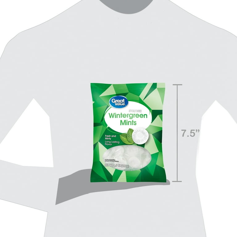 Great Value Wintergreen Mints, 4.5 oz, Individually Wrapped Breath