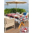 thumbnail image 4 of Outdoor Tablecloth with Umbrella Hole and Zipper, Valentine's Day Rectangle Table Cloth 60x120 Inch Waterproof Tablecloth, Red Gnomes Love Checkered Buffalo Picnic Table Cover for Patio Camping, 4 of 7