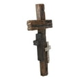 thumbnail image 4 of Ebros Rustic 3 Tone Faux Wood Walnut Birch Driftwood Color Wall Cross 16" Tall, 4 of 7