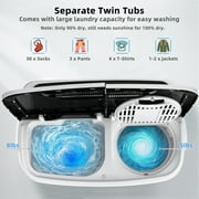 Costway 13lbs Portable Semi-Automatic Twin Tub Wash Machine W/ Built-In Drain Pump Black