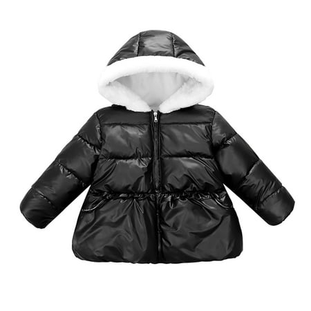 

MAXCOZY 18M-6T Winter Coats for Toddler Kids Baby Girls Padded Light Puffer Jacket Outerwear Infant Winter Down Jacket with Hoods