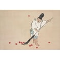 thumbnail image 2 of Sekka, Kamisaka 32x23 Black Ornate Wood Framed with Double Matting Museum Art Print Titled - Raking from Momoyogusa, 2 of 4