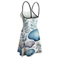 thumbnail image 5 of Blue Seashell Floral Print Slip Dress Dresses For Woman Fairy Dress, 5 of 6