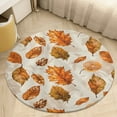 thumbnail image 4 of Autumn Harvest Maple Leaves Thanksgiving Round Small Area Rug, Print Non Slip Washable Floor Mat, Soft Throw Rug for Living Room, Powder Room Entryway, Bathroom, Bedside, 4 of 6