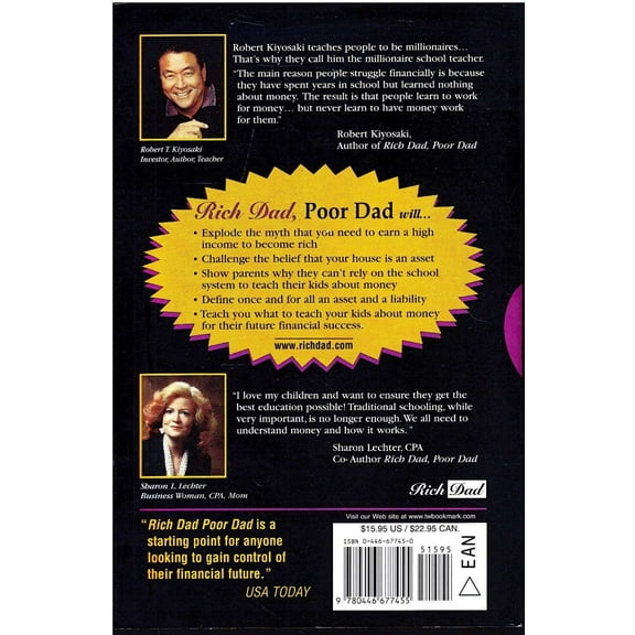 Pre-Owned Rich Dad Poor Dad: What the Rich Teach Their Kids About Money - That the Poor and the Middle Class Do Not! (Paperback) 0446677450 9780446677455